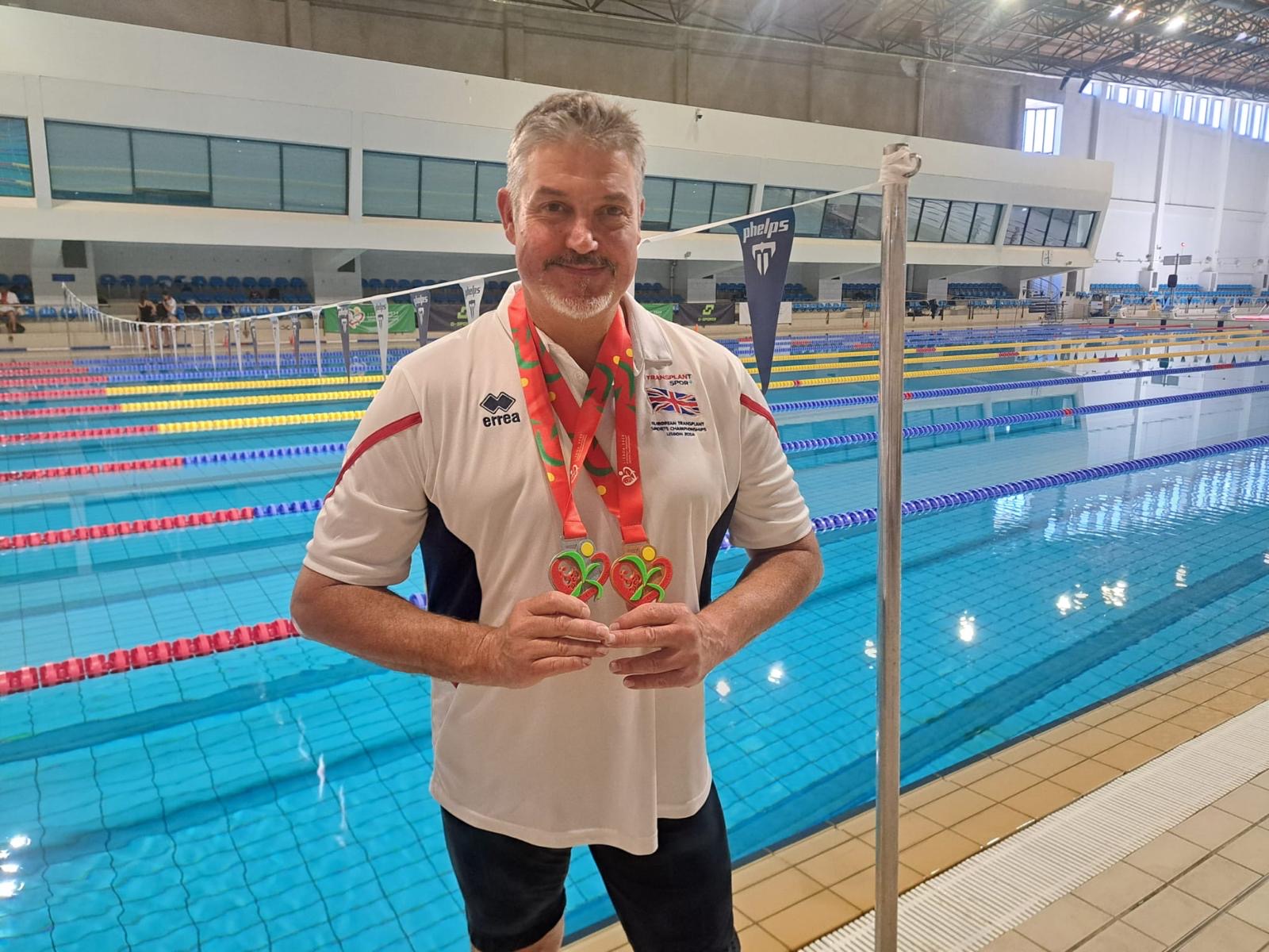 Alliance Healthcare Fran Middleton with medals from European Transplant Sport Championships